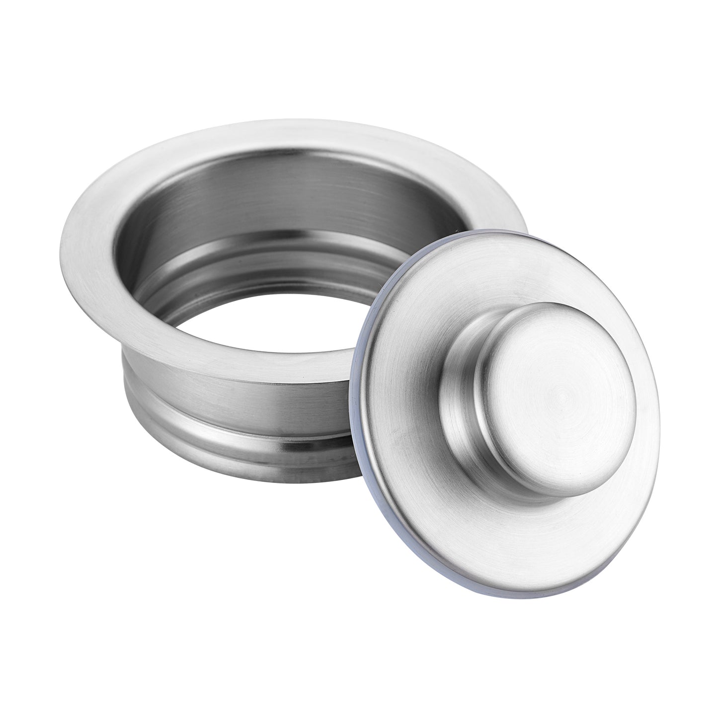 GD01-B Kitchen Sink Garbage Disposal Flange and Stopper in Brushed Stainless Steel