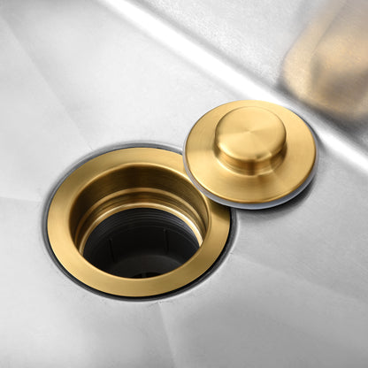 GD01-G Kitchen Sink Garbage Disposal Flange and Stopper in Brushed Gold