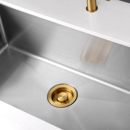 GD01-G Kitchen Sink Garbage Disposal Flange and Stopper in Brushed Gold