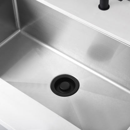 GD01-M Kitchen Sink Garbage Disposal Flange and Stopper in Matte Black