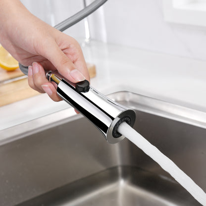 KTS11-TC Single-Handle Pull-Down Sprayer Kitchen Faucet with 2-Function Sprayhead 298 in Chrome