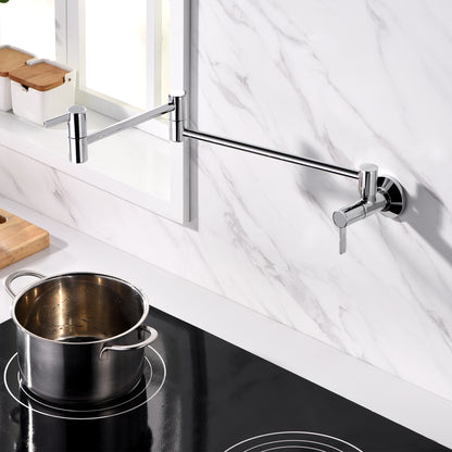 KTS17-TC Contemporary 2-Handle Wall-Mounted Pot Filler in Chrome