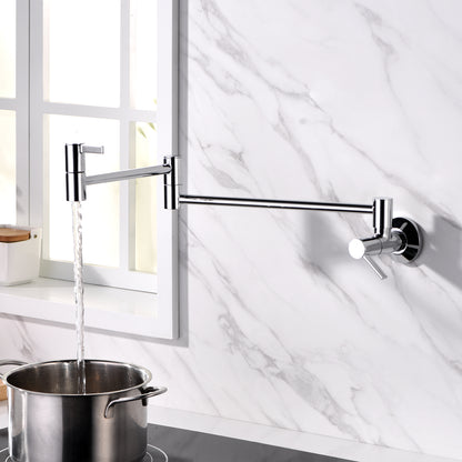 KTS17-TC Contemporary 2-Handle Wall-Mounted Pot Filler in Chrome