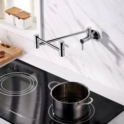 KTS17-TC Contemporary 2-Handle Wall-Mounted Pot Filler in Chrome