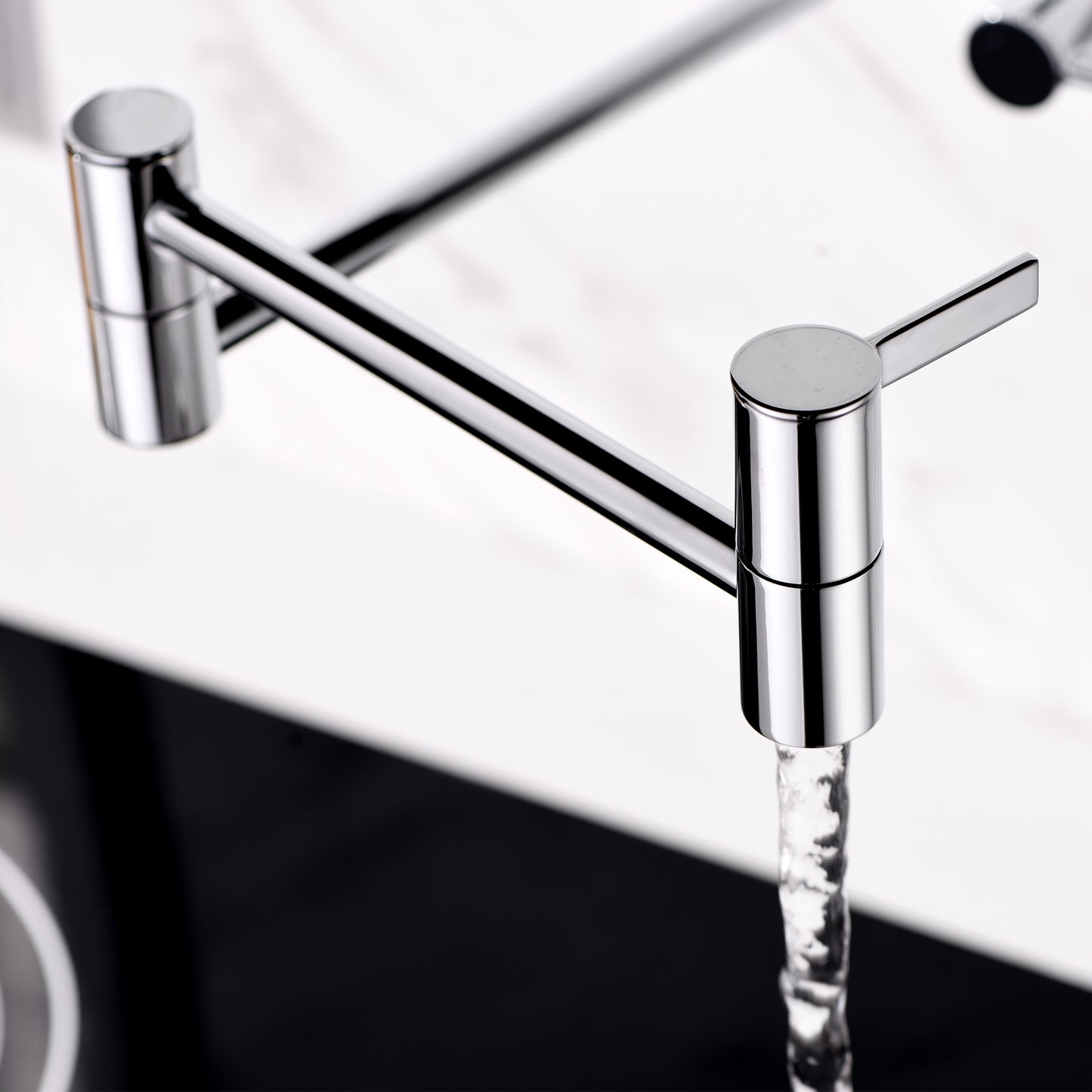 KTS17-TC Contemporary 2-Handle Wall-Mounted Pot Filler in Chrome