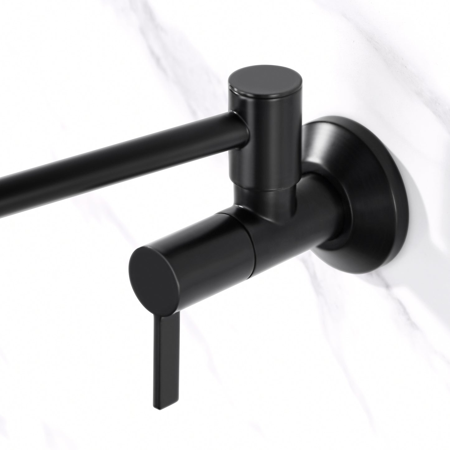KTS17-TM Contemporary 2-Handle Wall-Mounted Pot Filler in Matte Black