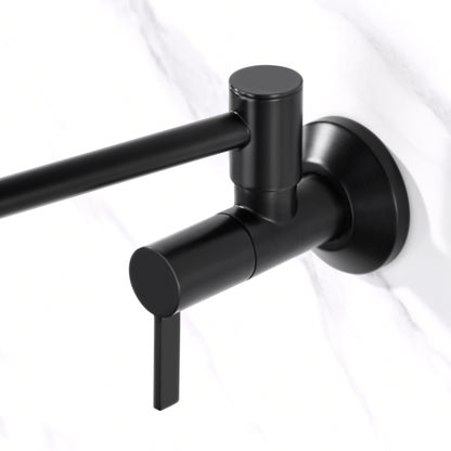 KTS17-TM Contemporary 2-Handle Wall-Mounted Pot Filler in Matte Black