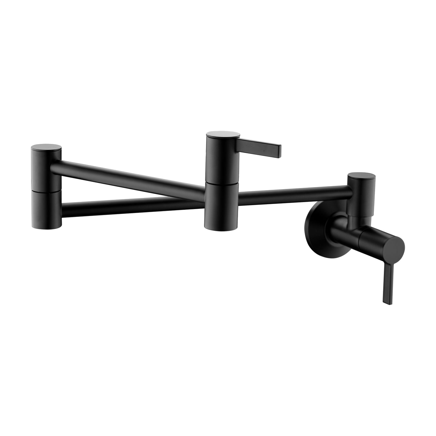 KTS17-TM Contemporary 2-Handle Wall-Mounted Pot Filler in Matte Black