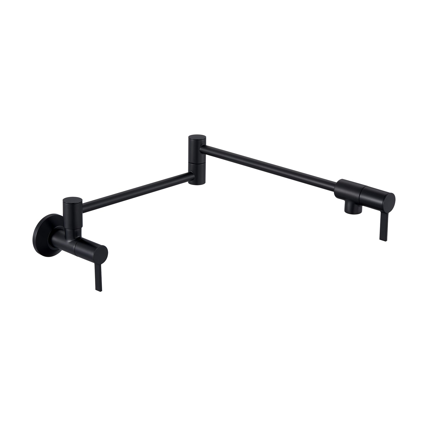 KTS27-TM Contemporary Wall-Mounted Pot Filler with 2 Handles in Matte Black