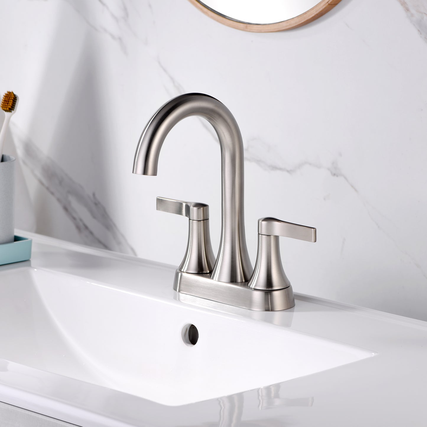 MSC11-TB 4 in. Centerset 2-Handle Bathroom Faucet in in Brushed Nickel