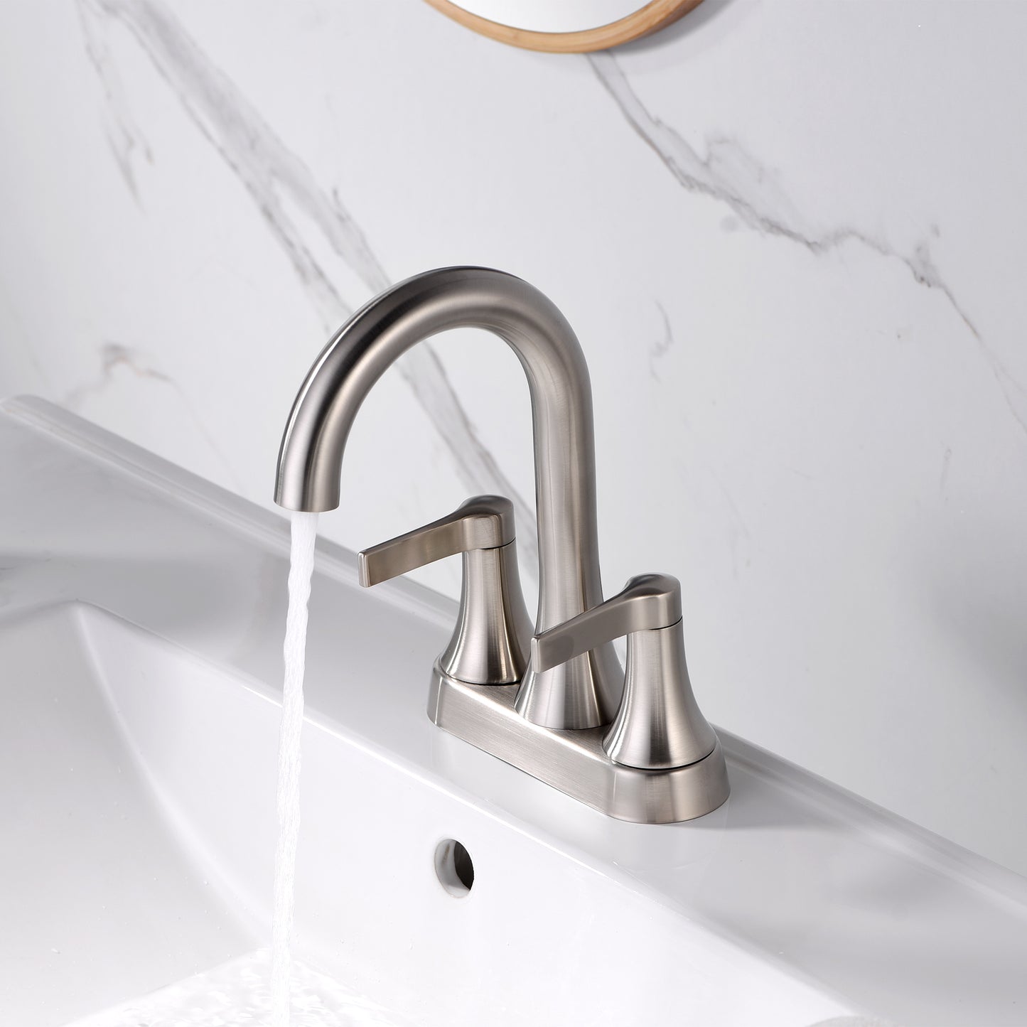 MSC11-TB 4 in. Centerset 2-Handle Bathroom Faucet in in Brushed Nickel