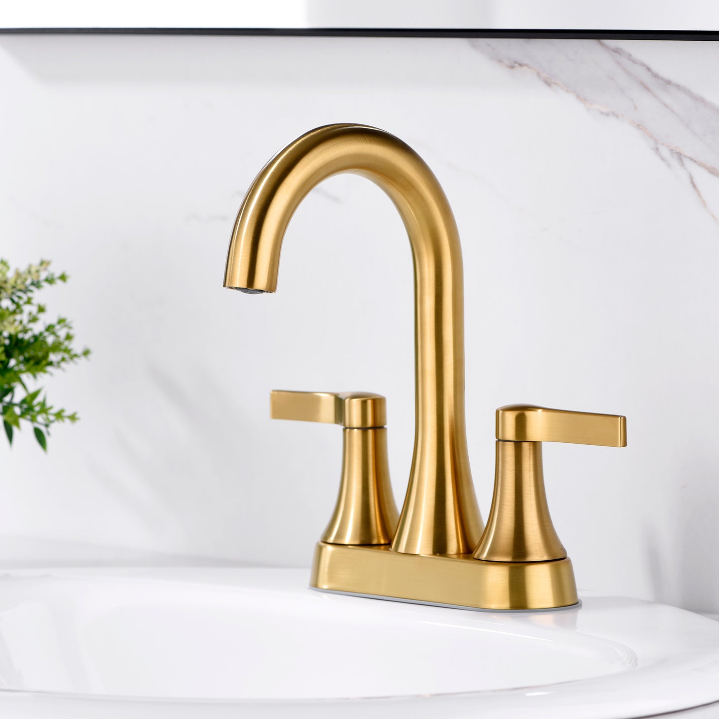 MSC11-TG 4 in. Centerset 2-Handle Bathroom Faucet in Brushed Gold