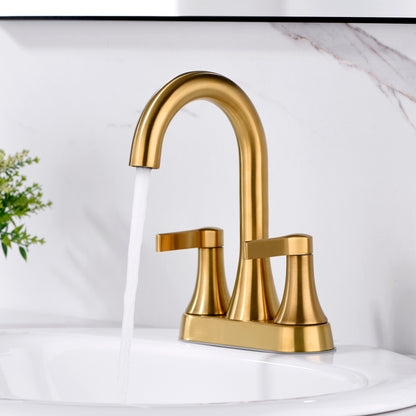MSC11-TG 4 in. Centerset 2-Handle Bathroom Faucet in Brushed Gold