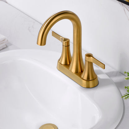 MSC11-TG 4 in. Centerset 2-Handle Bathroom Faucet in Brushed Gold