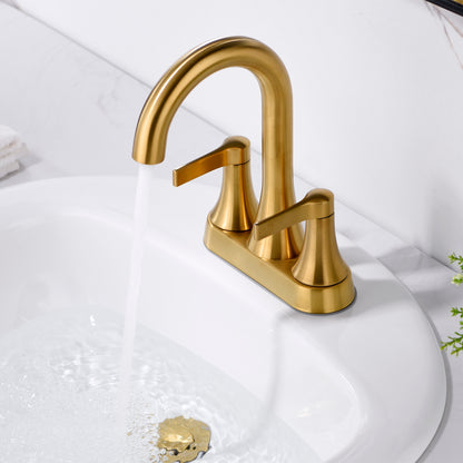 MSC11-TG 4 in. Centerset 2-Handle Bathroom Faucet in Brushed Gold