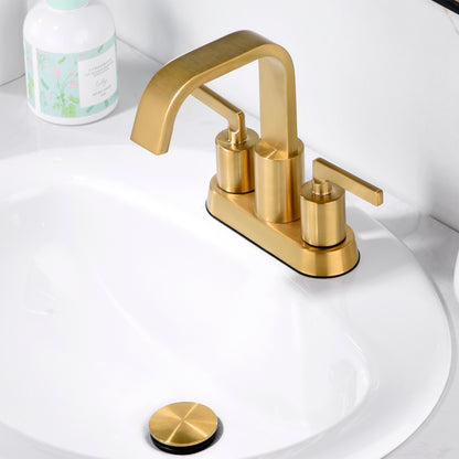MSC14-TG 4 in. Centerset 2-Handle Bathroom Faucet in Brushed Gold