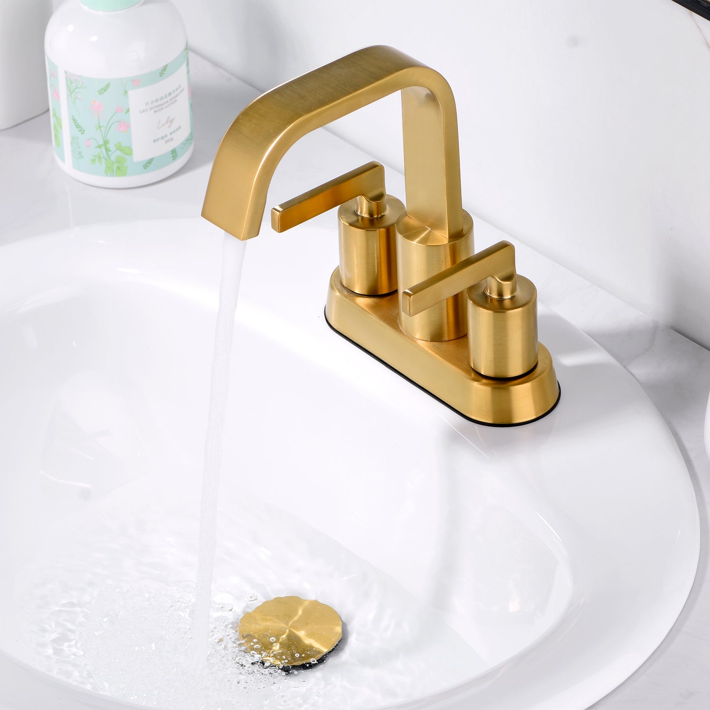 MSC14-TG 4 in. Centerset 2-Handle Bathroom Faucet in Brushed Gold