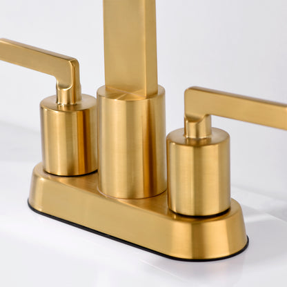 MSC14-TG 4 in. Centerset 2-Handle Bathroom Faucet in Brushed Gold