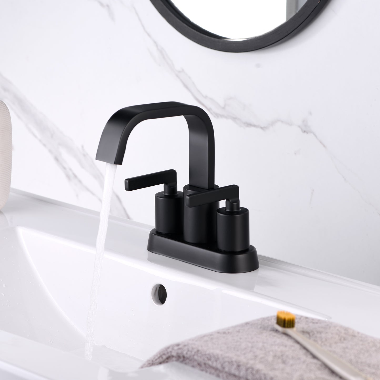 MSC14-TM 4 in. Centerset 2-Handle Bathroom Faucet in Matte Black