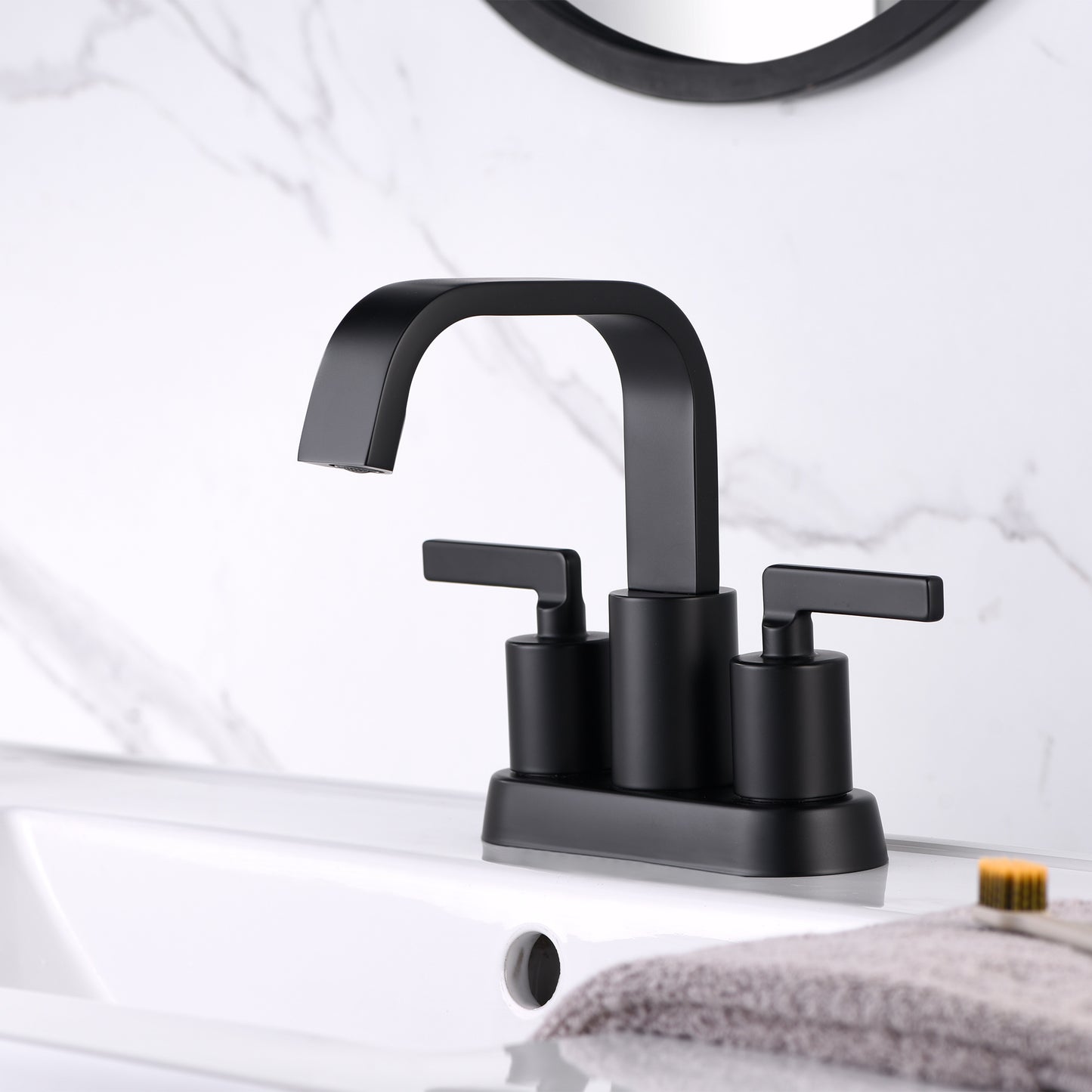 MSC14-TM 4 in. Centerset 2-Handle Bathroom Faucet in Matte Black