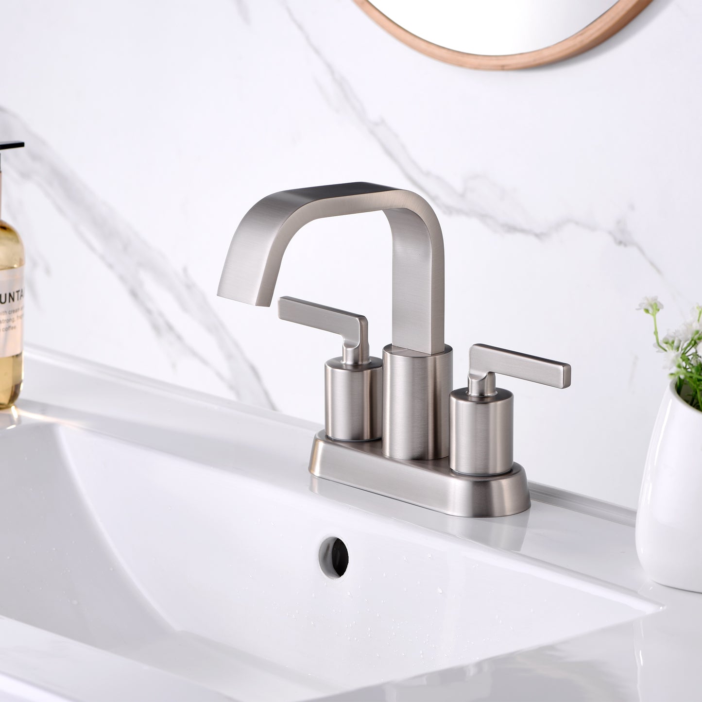 MSC14-TB 4 in. Centerset 2-Handle Bathroom Faucet in Brushed Nickel