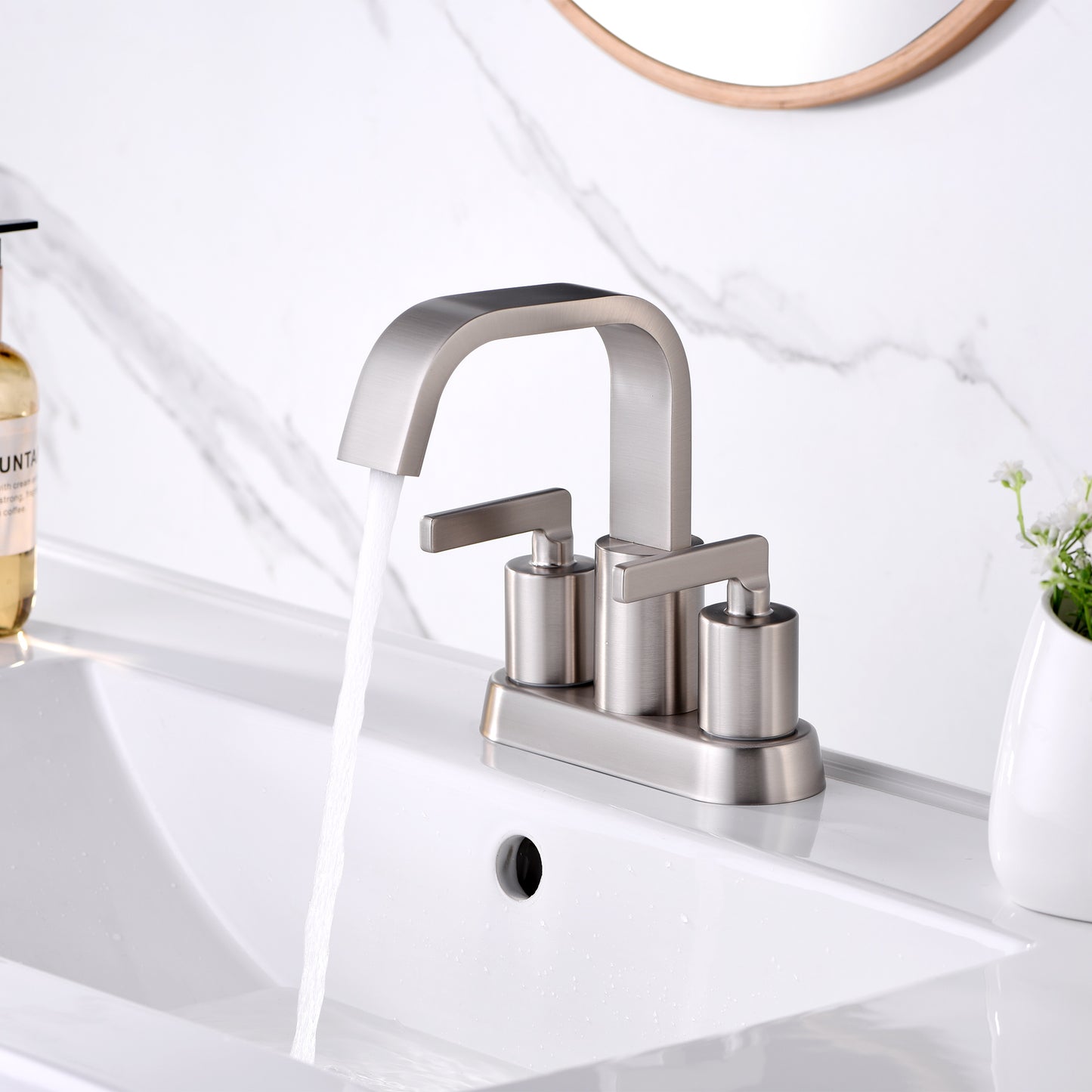 MSC14-TB 4 in. Centerset 2-Handle Bathroom Faucet in Brushed Nickel