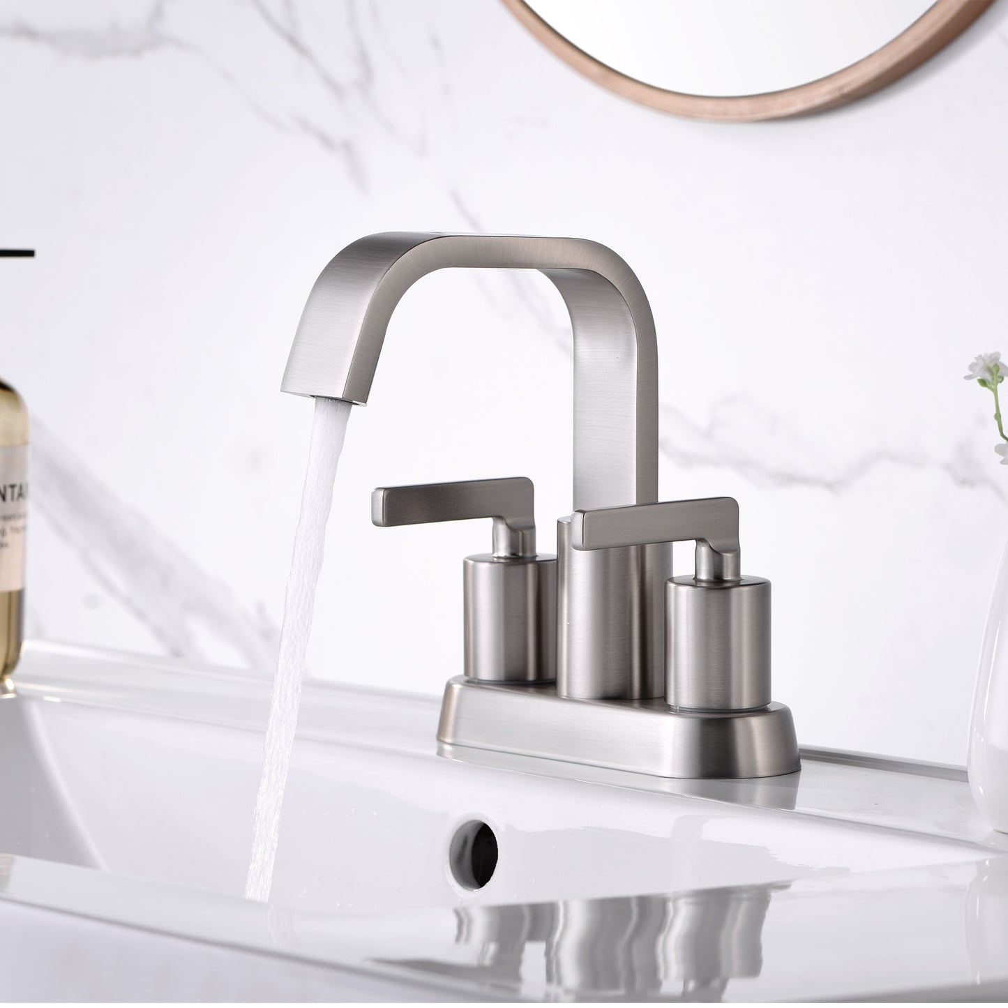 MSC14-TB 4 in. Centerset 2-Handle Bathroom Faucet in Brushed Nickel