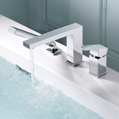 RTF17-TC Single-Handle Deck-Mount Roman Tub Faucet with Hand Shower in Chrome