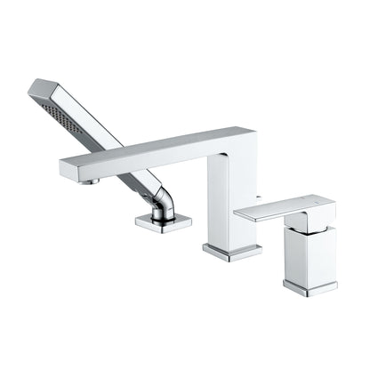 RTF17-TC Single-Handle Deck-Mount Roman Tub Faucet with Hand Shower in Chrome
