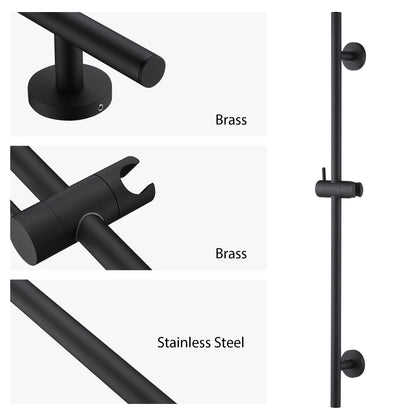 SB01-30-M 30 in. Adjustable Slide Bar for Handheld Showerheads in Matte Black