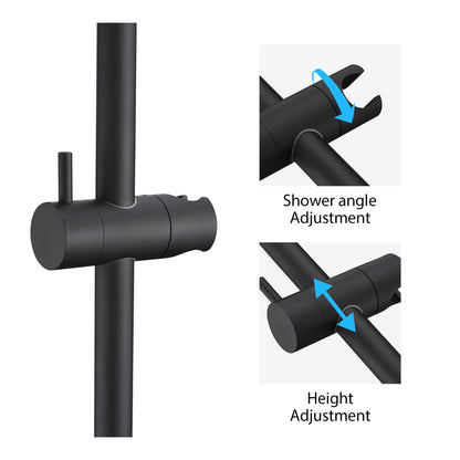 SB01-30-M 30 in. Adjustable Slide Bar for Handheld Showerheads in Matte Black
