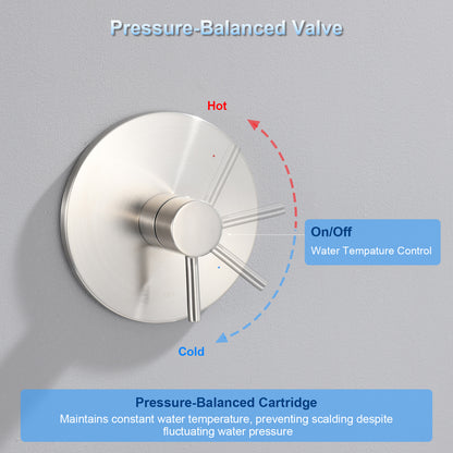 SS-C02-TB Single-Handle 1-Spray Tub and Shower Faucet 1.8 GPM with Valve in Brushed Nickel (Valve Included)