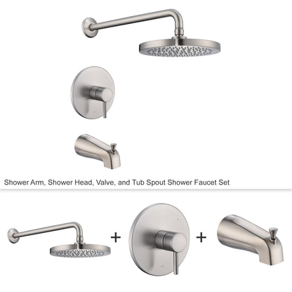 SS-C02-TB Single-Handle 1-Spray Tub and Shower Faucet 1.8 GPM with Valve in Brushed Nickel (Valve Included)
