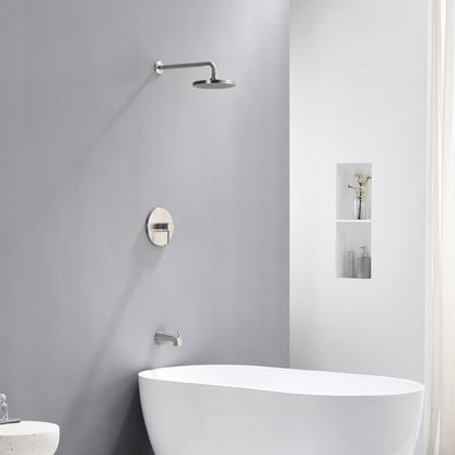 SS-C02-TB Single-Handle 1-Spray Tub and Shower Faucet 1.8 GPM with Valve in Brushed Nickel (Valve Included)