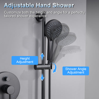 SS-D02-TM Single-Handle 3-Spray 24 in. Wall Bar Shower Faucet Kit with Hand Shower in Matte Black (Valve Included)