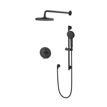 SS-D02-TM Single-Handle 3-Spray 24 in. Wall Bar Shower Faucet Kit with Hand Shower in Matte Black (Valve Included)