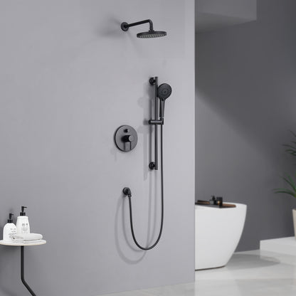 SS-D02-TM Single-Handle 3-Spray 24 in. Wall Bar Shower Faucet Kit with Hand Shower in Matte Black (Valve Included)