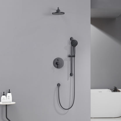 SS-D02-TM Single-Handle 3-Spray 24 in. Wall Bar Shower Faucet Kit with Hand Shower in Matte Black (Valve Included)