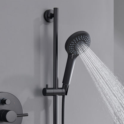 SS-D02-TM Single-Handle 3-Spray 24 in. Wall Bar Shower Faucet Kit with Hand Shower in Matte Black (Valve Included)