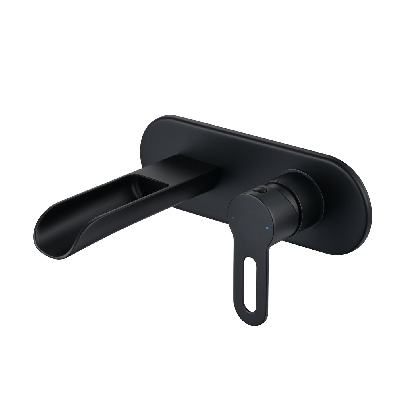 VividFall WMS16-TM 1-Handle Wall Mounted Bathroom Faucet with Valve in Matte Black