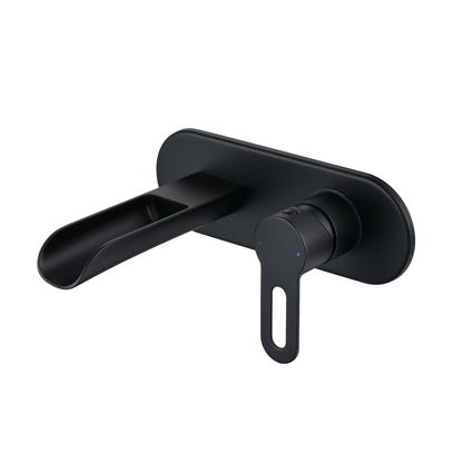 VividFall WMS16-TM 1-Handle Wall Mounted Bathroom Faucet with Valve in Matte Black