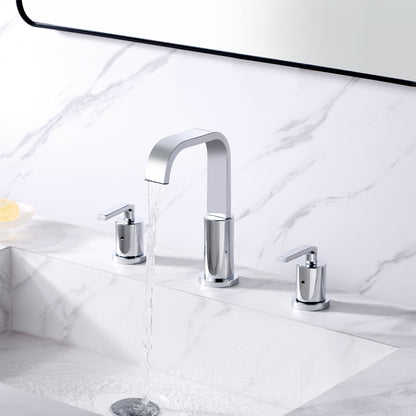 WSP03-TC Contemporary 8 in. Widespread 2-Handle Bathroom Faucet with Pop-Up Drain in Chrome
