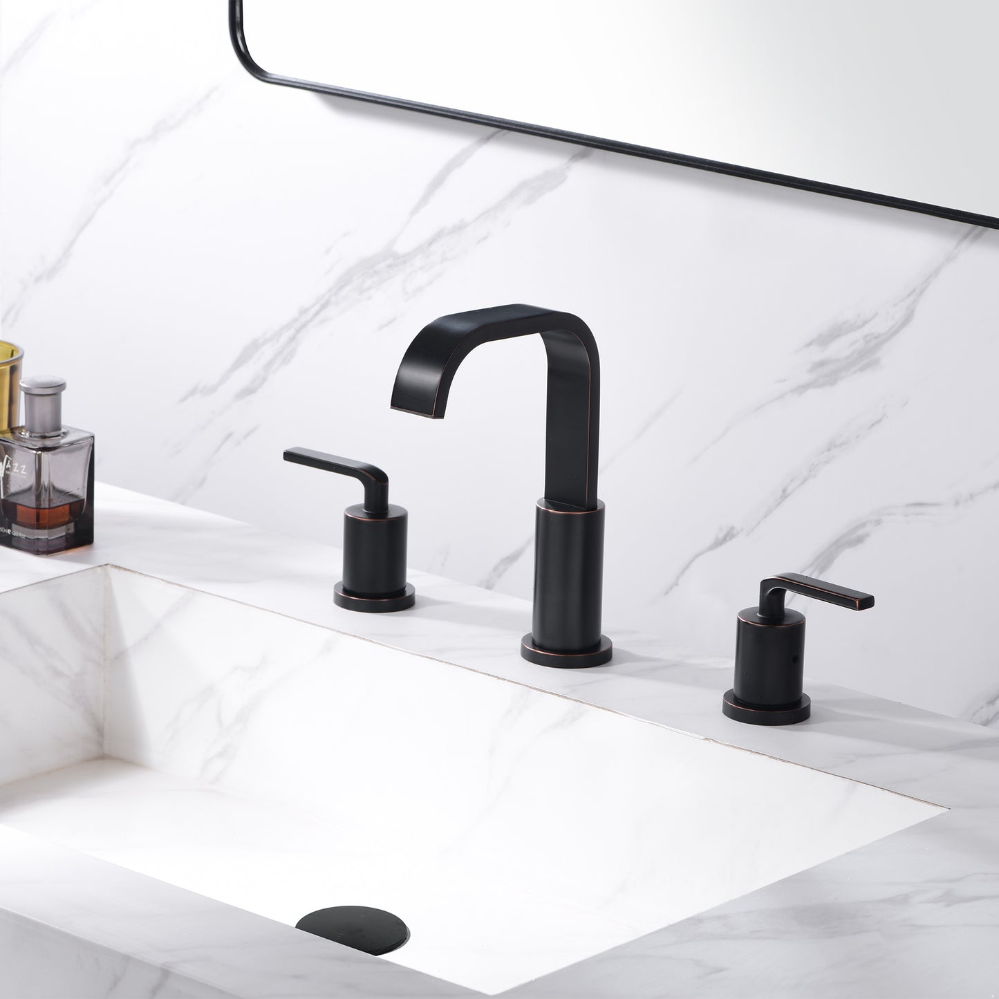 WSP03-TO Contemporary 8 in. Widespread 2-Handle Bathroom Faucet with Pop-Up Drain in Oil Rubbed Bronze