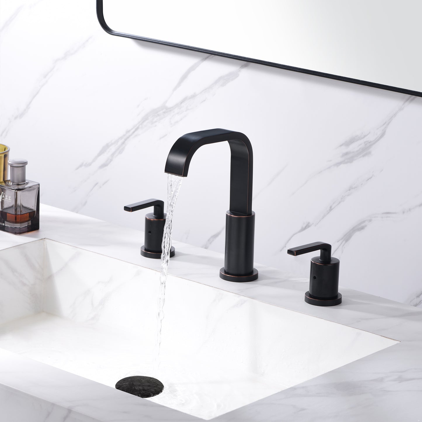 WSP03-TO Contemporary 8 in. Widespread 2-Handle Bathroom Faucet with Pop-Up Drain in Oil Rubbed Bronze