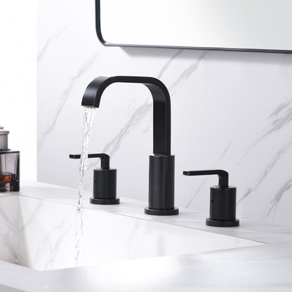 WSP03-TO Contemporary 8 in. Widespread 2-Handle Bathroom Faucet with Pop-Up Drain in Oil Rubbed Bronze