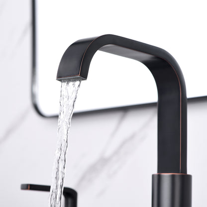 WSP03-TO Contemporary 8 in. Widespread 2-Handle Bathroom Faucet with Pop-Up Drain in Oil Rubbed Bronze