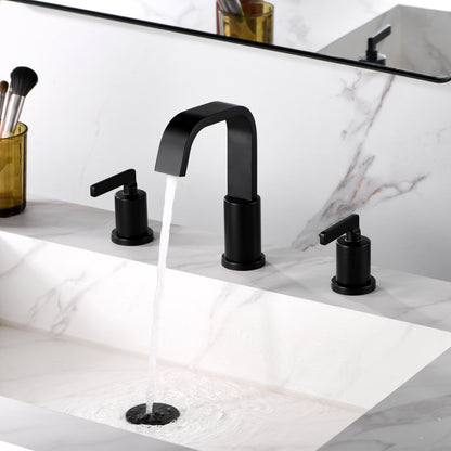 WSP04-TM Contemporary 8 in. Widespread 2-Handle Bathroom Faucet in Matte Black