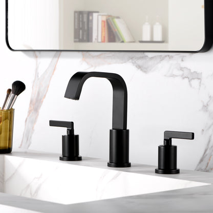 WSP04-TM Contemporary 8 in. Widespread 2-Handle Bathroom Faucet in Matte Black