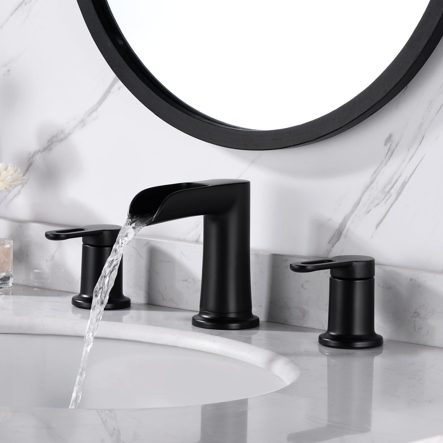 Waterfall WSP16-TM 8 in. Widespread 2-Handle Bathroom Faucet in Matte Black