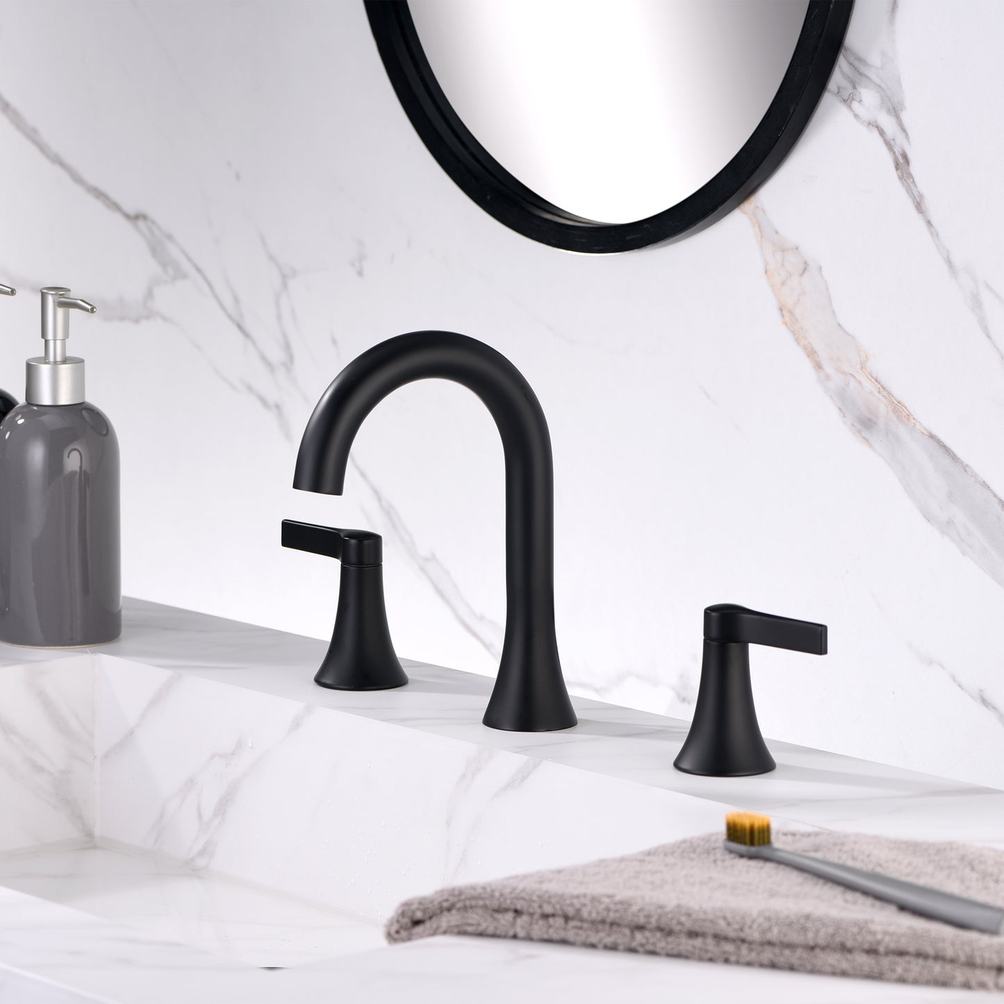 Reesley WSP21-TM 8 in. Widespread 2-Handle Bathroom Faucet in Matte Black